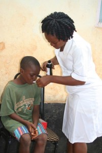 Alfred taking his vitamins