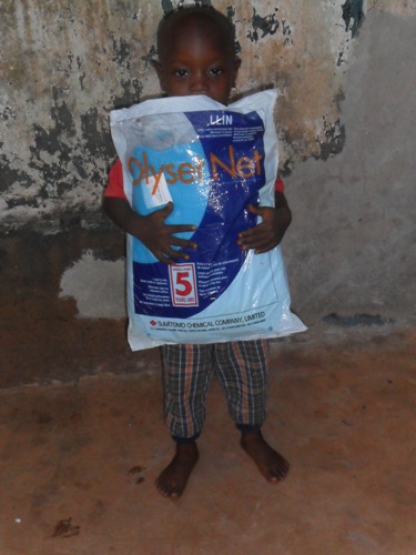 Alhassan can sleep safely under his new net!